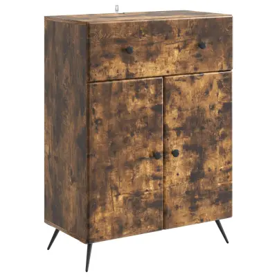 vidaXL Strani šal Dimljen hrast 66 x 34,5 x 90 cm Inženirski les