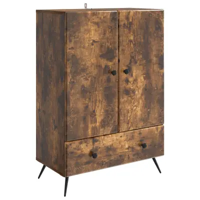 vidaXL Strani šal Dimljen hrast 66 x 34,5 x 95 cm Inženirski les