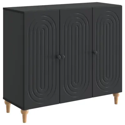 vidaXL Strani šal Črna 89 x 34,5 x 80 cm Inženirski les