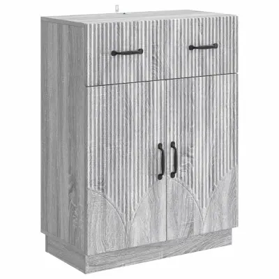 vidaXL Strani šal Siva Sonoma 66 x 34,5 x 87 cm Inženirski les