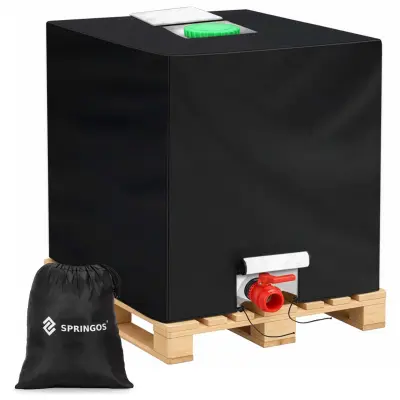 Pokrov za cisterno 1000 L, zaščita za rezervoar za deževnico, platneno pokrivalo z vrvjo.