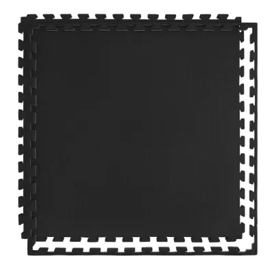 Zaščitna podloga za pilates, dimenzije 100x100 cm, sestavljiva iz pene EVA debeline 2 cm, barve grafita in sive.