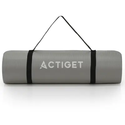 Srajica za jogo, vaje fitness, protizdrsna, 183x61 cm, podlaga za pilates, siva.