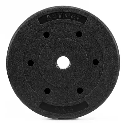 Bitumenska utež 5 kg, kompozitni disk za halter z luknjo premera 29 mm, disk za ročke.