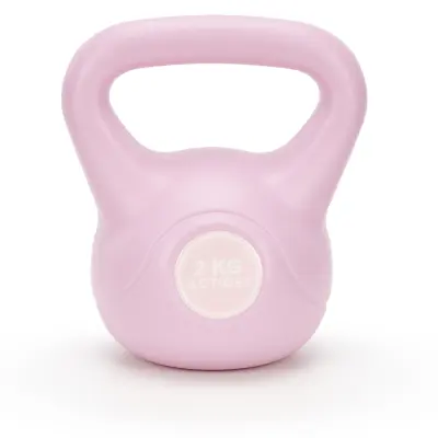 Vadba z kettlebellom, utež 2 kg, trenirna utež ABS, roza barva.