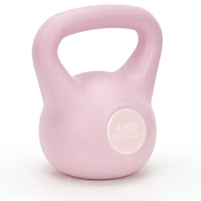 Vadba s kettlebellom, 4 kg, utež za vadbo, ABS, roza barva.