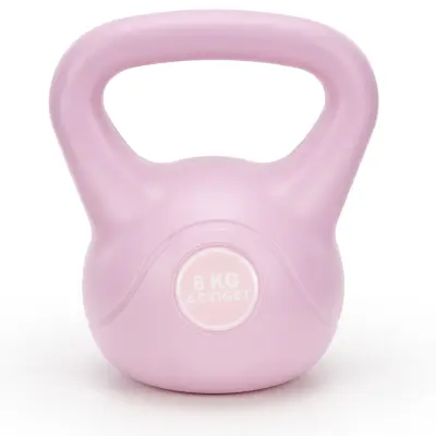 Vadba s kettlebellom, utež 8 kg, trenirna oprema ABS, roza barva.