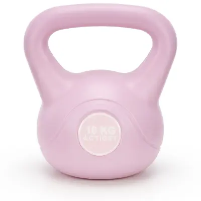 Vadbeno utež za kettlebell, 10 kg, ABS, roza barva.