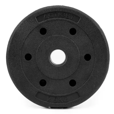 Bitumenska utež 2,5 kg, kompozitni disk za vzviževanje z notranjim premerom 29 mm, disk za ročke.
