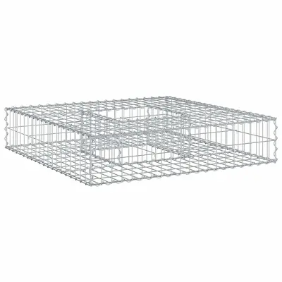 vidaXL Gabionska dvignjena postelja srebrna