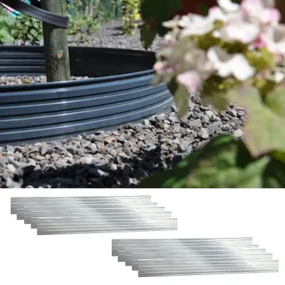 10 kosov aluminijastih robov za trato 14x100 cm Green Universe za grede in poti