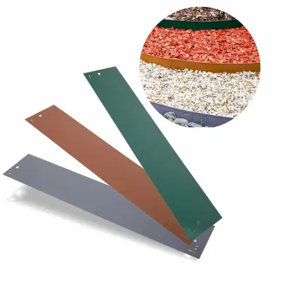 Kovinske robove za trato 13,5x120 cm rjave  Okvir za gredice in obroba