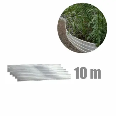 10 kosov aluminijastih robov za trato Green Universe 10 cm x 100 cm (10 m) za gredice in poti