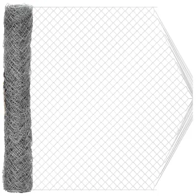 vidaXL Ograja iz verižne povezave Galvaniziran 2 x 10 m Steklo