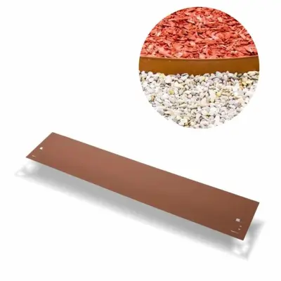 Kovinske robove za trato 18,5x120 cm rjave  Okvir za gredice, Beetumrandung