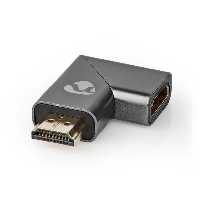 Nedis, Adapter HDMI z desnokotnim aluminijastim priključkom na žensko HDMI, Siva