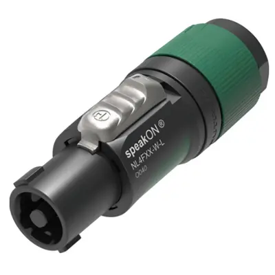 Neutrik, 4-polni kabelski priključek 10 do 16 mm speakON z vijačnim priključkom, Črna / Zelena