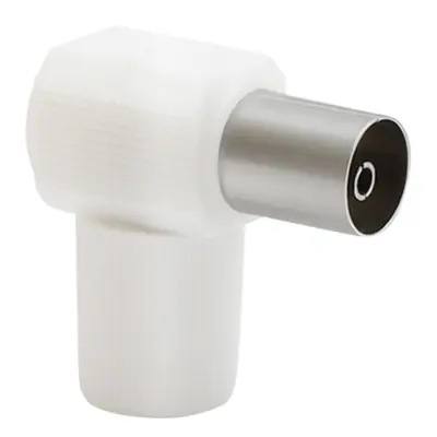 Force Power, Koaksialni televizijski vtič 9,52 mm kotni ženski brez motenj, Bela