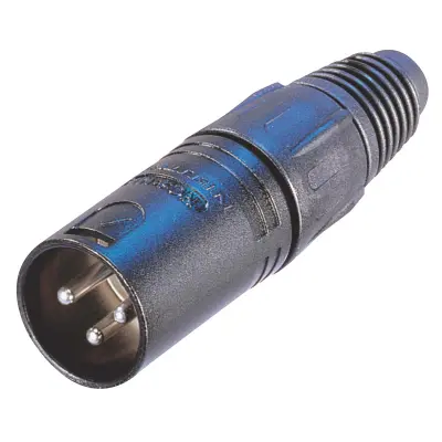 Neutrik, 3-pinski XLR moški kabelski priključek IP40 Kovinsko ohišje, Črna