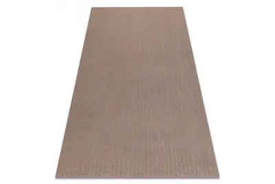 Volnena preproga TEXTURA 488.12.LA600 OSTA - Valovi, geometrijski okvir, strukturna rjava 240x340 cm