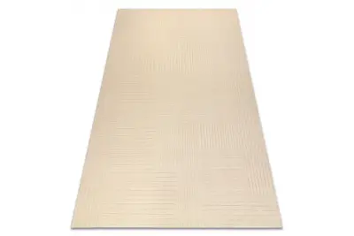 Volnena preproga TEXTURA 488.10.LA100 OSTA - Linije, geometrijski okvir, strukturna krem 200x300 cm
