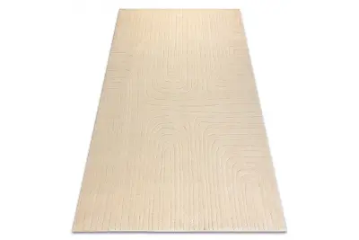 Volnena preproga TEXTURA 488.05.LA100 OSTA - Linije, geometrijski okvir, strukturna krem 160x230 cm