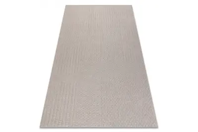 Volnena preproga TEXTURA 488.13.LA110 OSTA - Linije, geometrijski okvir, strukturna siva 160x230 cm