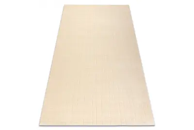 Volnena preproga TEXTURA 488.02.LA100 OSTA - Linije, geometrijski okvir, strukturna krem 160x230 cm