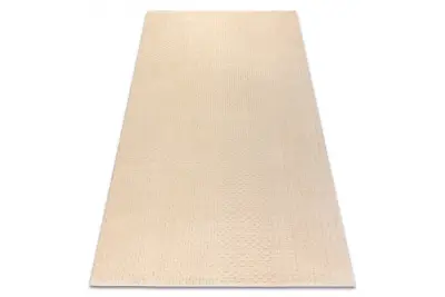 Volnena preproga TEXTURA 488.13.LA100 OSTA - Linije, geometrijski okvir, strukturna krem 200x300 cm