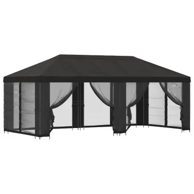 vidaXL Paviljon s stenami 6 x 3 m Antracit Poliester in jeklo 190