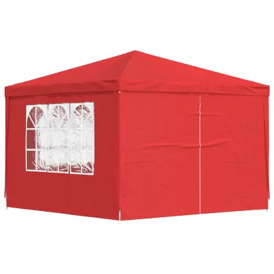 vidaXL Zabavni šotor 300 x 300 x 255 cm Rdeča PE in jeklo