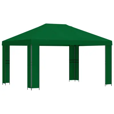 vidaXL Paviljon 4 × 3 m Zelena Poliester in jeklo 190