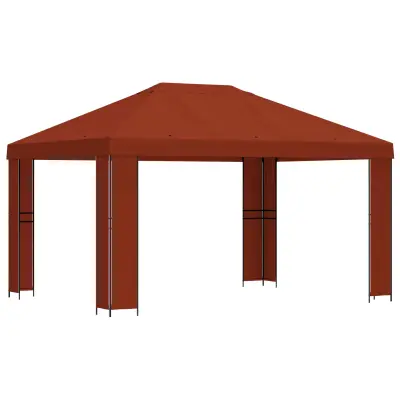 vidaXL Paviljon 4 × 3 m Terakota Poliester in jeklo 190