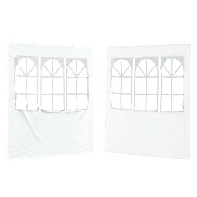 vidaXL Stranska stena zabavnega šotora 2 pcs 200 x 195 cm Bela