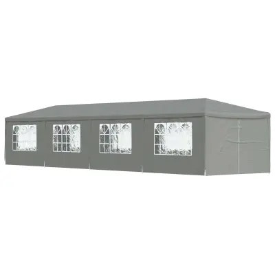 vidaXL Zabavni šotor 1200 x 300 x 255 cm Svetlo siva PE in jeklo