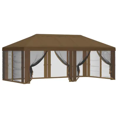 vidaXL Pokrov za gazebo s stranskimi stenami 6 x 3 m Taupe Poliester