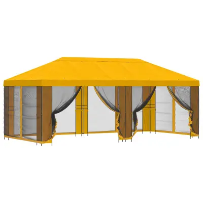 vidaXL Paviljon s stenami 6 x 3 m Rumena Poliester in jeklo 190