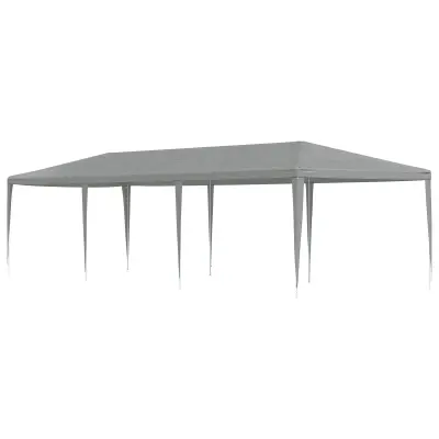 vidaXL Zabavni šotor Svetlo siva 900 x 300 x 255 cm PE in jeklo