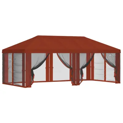 vidaXL Pokrov za gazebo s stranskimi stenami 6 x 3 m Terakota