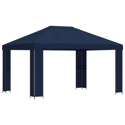 vidaXL Paviljon 4 × 3 m Modra Poliester in jeklo 190