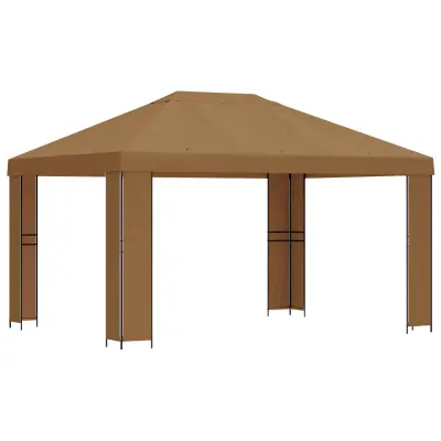 vidaXL Paviljon 4 × 3 m Bež Poliester in jeklo 190