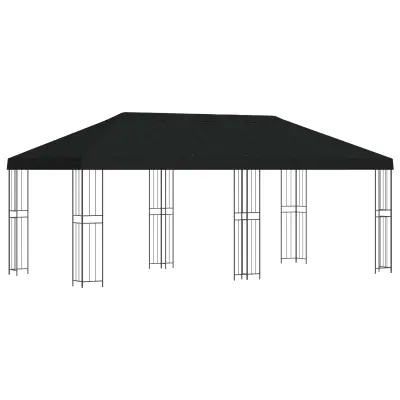 vidaXL Paviljon s stenami 6 x 3 m Črna Poliester in jeklo 190