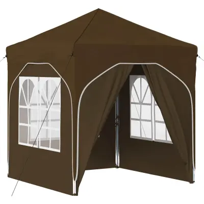 vidaXL Zložljivi šotor za zabave 192 x 192 x 245 cm Taupe