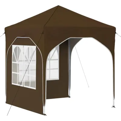 vidaXL Zložljivi šotor za zabave 192 x 192 x 245 cm Taupe