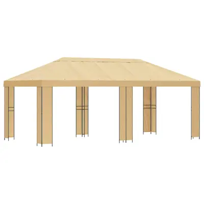 vidaXL Vrtna paviljon 6 x 3 m Krem Poliester in jeklo 190