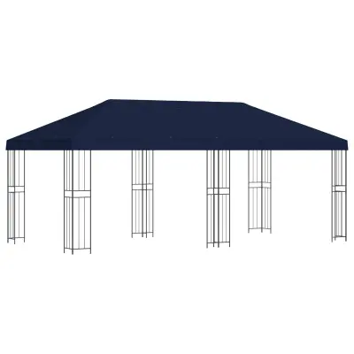 vidaXL Paviljon s stenami 6 x 3 m Modra Poliester in jeklo 190