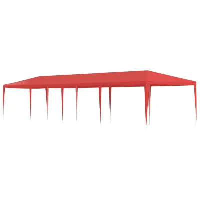 vidaXL Zabavni šotor Rdeča 1200 x 300 x 255 cm PE in jeklo