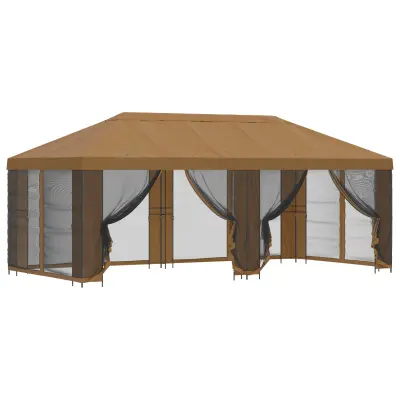 vidaXL Paviljon s stenami 6 x 3 m Bež Poliester in jeklo 190