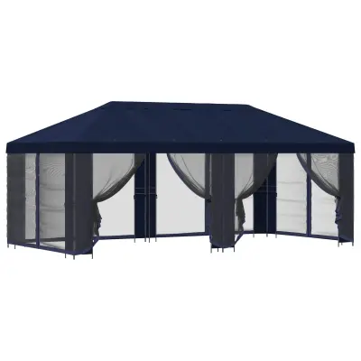 vidaXL Paviljon s stenami 6 x 3 m Modra Poliester in jeklo 190