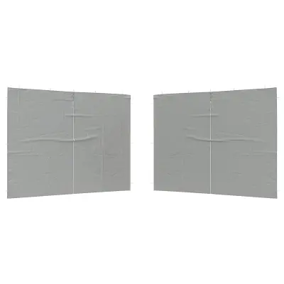 vidaXL Stranska stena zabavnega šotora 2 pcs Svetlo siva 400 x 195 cm